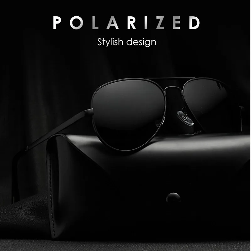 Lunettes de soleil polarisées à monture métallique pour hommes et femmes, verres solaires de styliste de marque, lunettes de conduite UV400