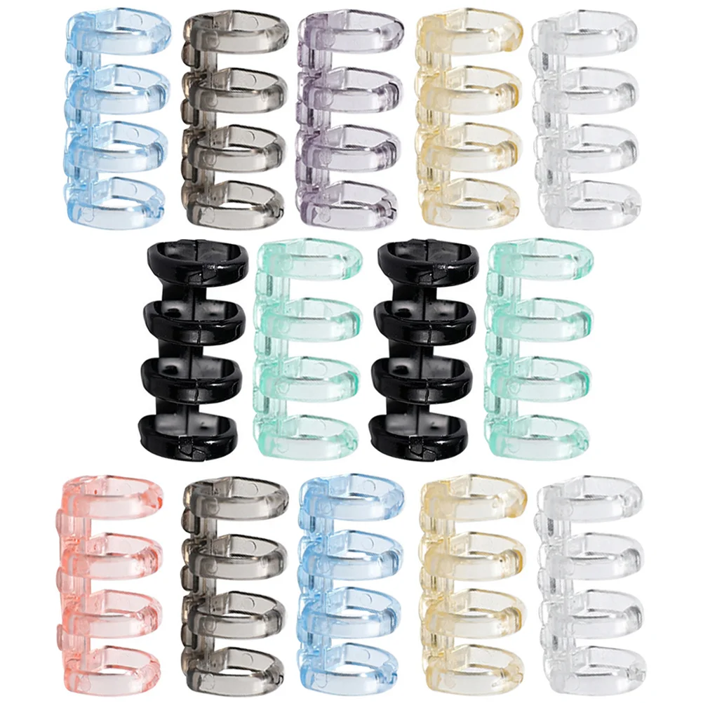 16 Pcs Removable Binder Plastic Rings Notebooks Bookend Binding Coils Loose Leaf DIY 4-hole