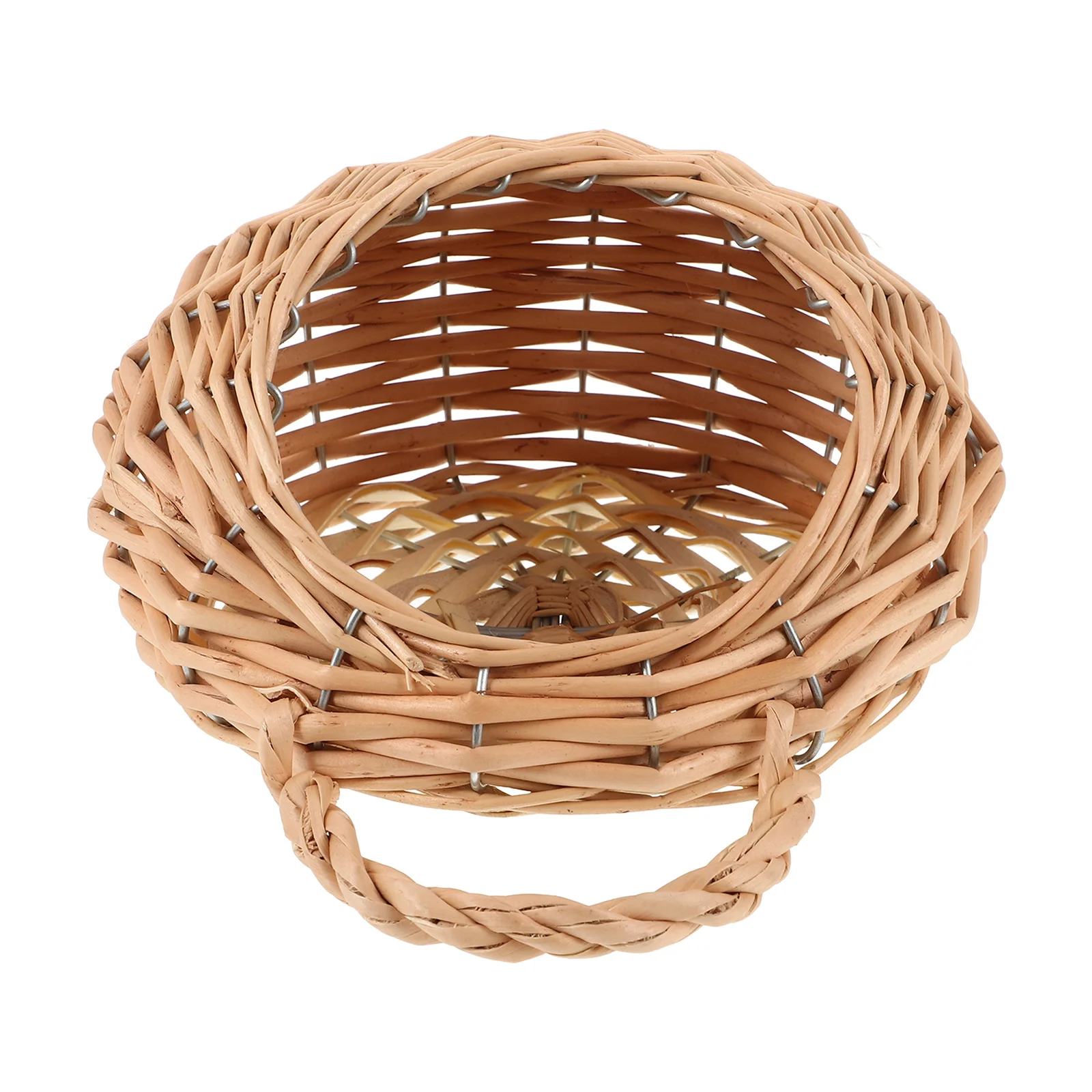

Woven Flower Basket Natural Rattan Hanging Wall Storage Basket For Home Kitchen Vegetable Organizer Indoor Decorative