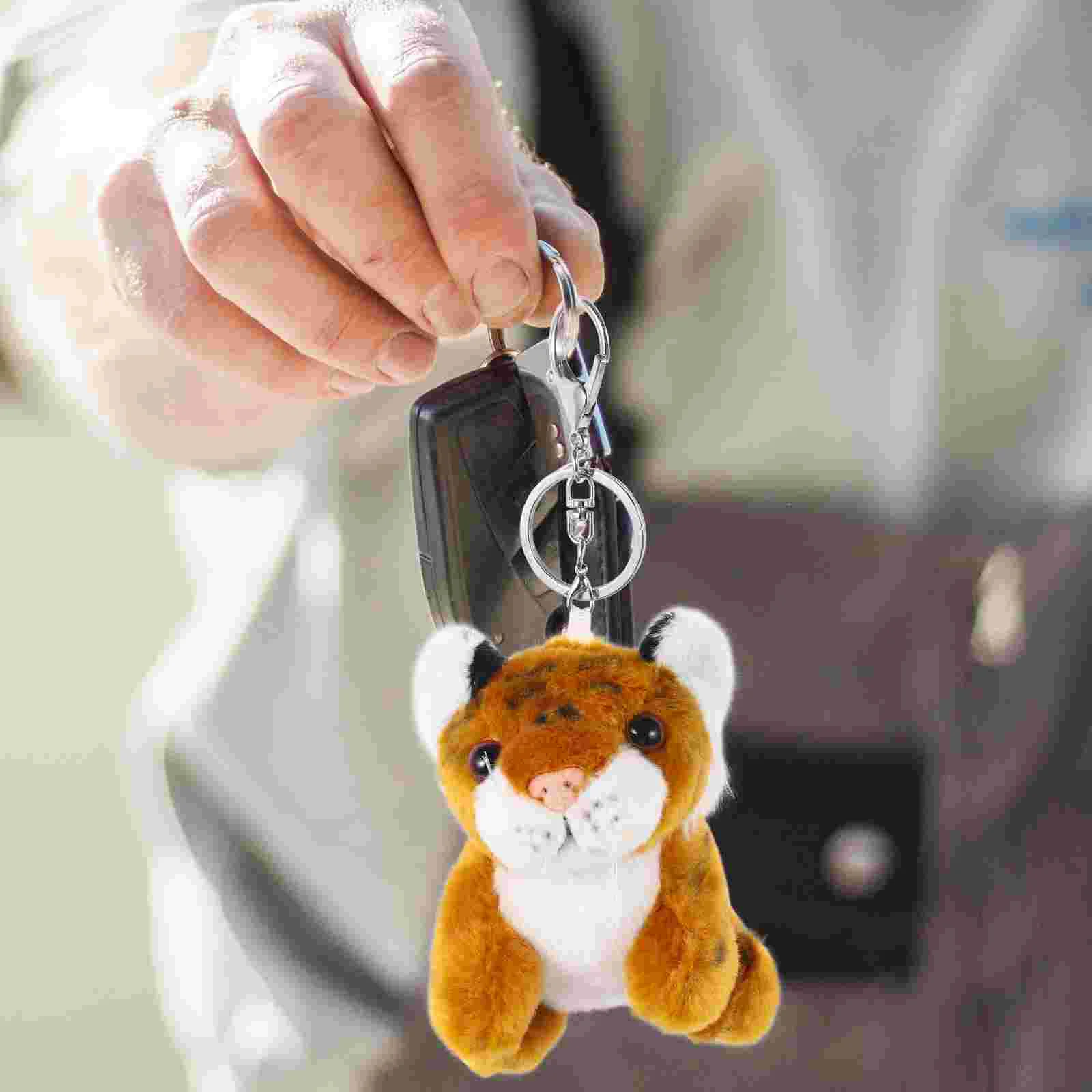 Keychain Fuzzy Keychains for Women Purse Fluffy Backpack Car Keys Rings