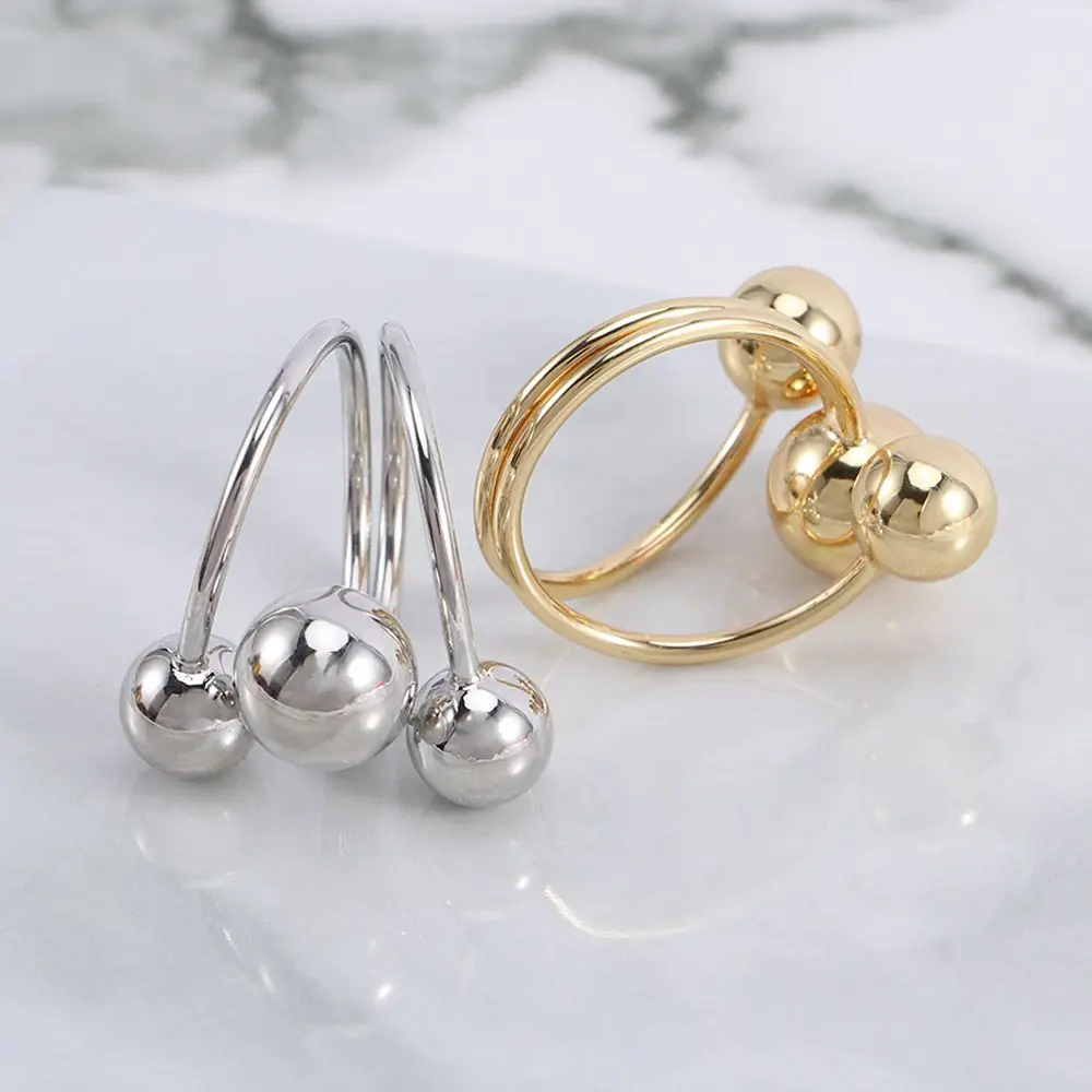 Adjustable Wedding Gift Stylish Circle Ball Large Big Silver Gold Color Jewelry Fashion Accessories Thumb Ring Finger Ring