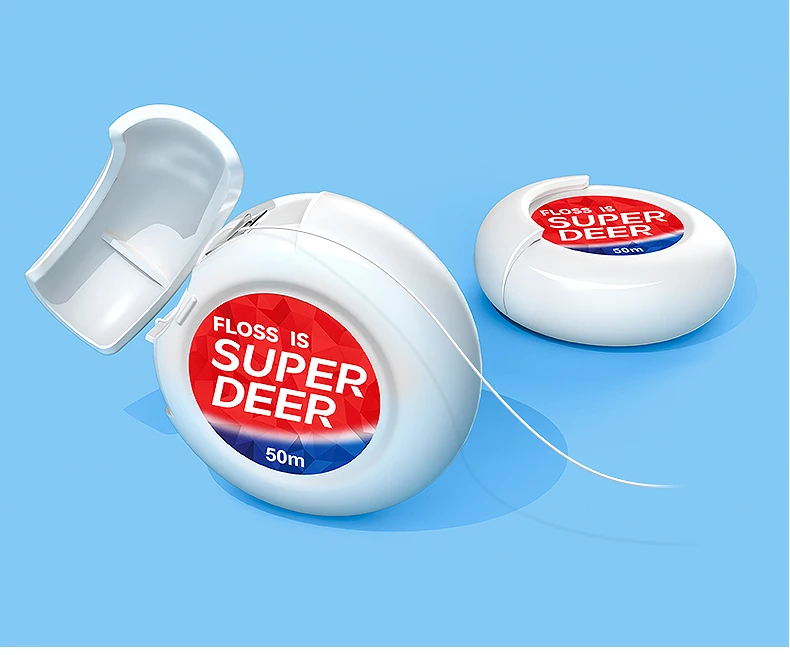 50M Super Deer Zahnseide Rolle Tragbare Freischneidende Interdentalreinigung Zahnseide Rolle Frischer Atem Mundpflege Werkzeug – Detail 12