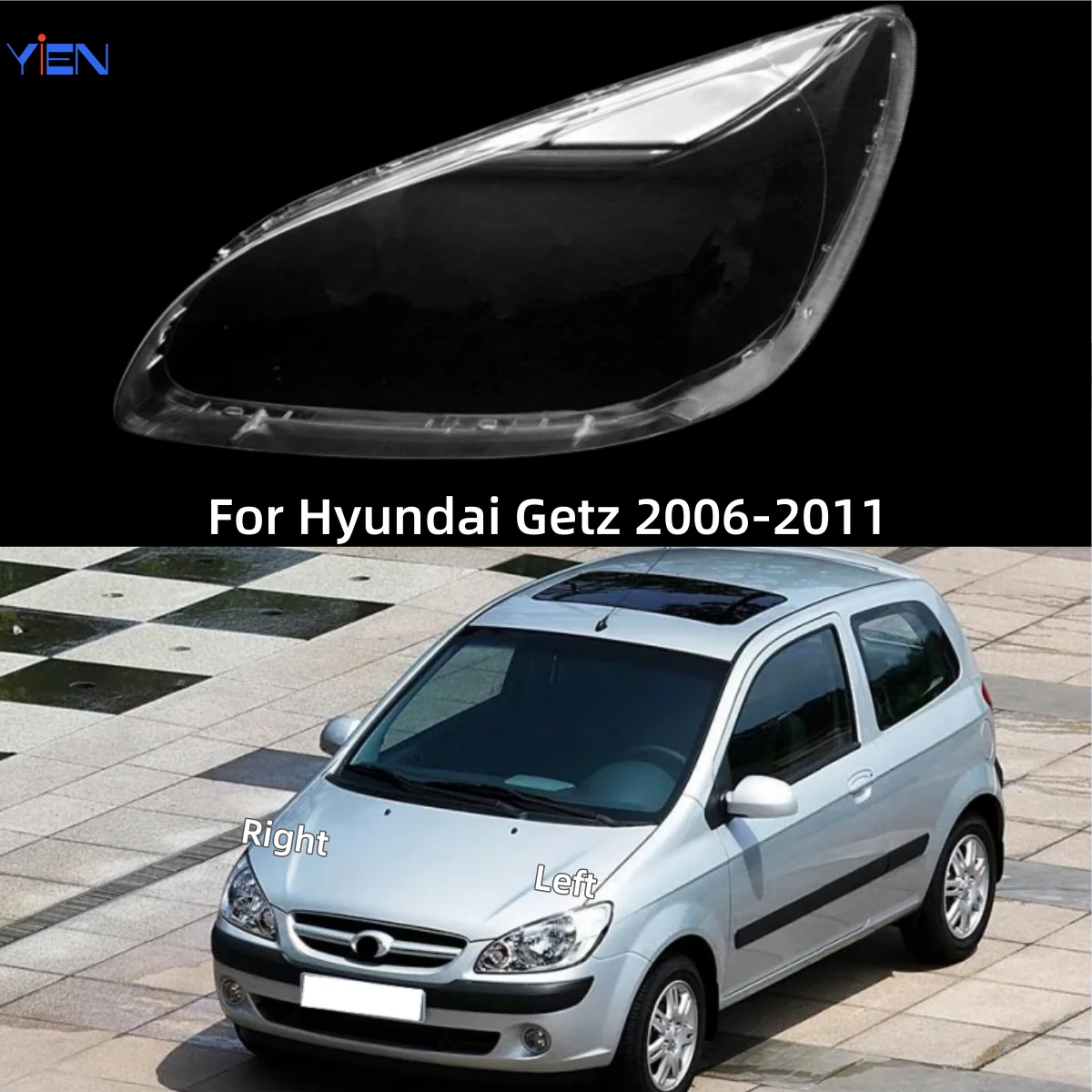 

Для Hyundai Getz 2006, 2007, 2008, 2009, 2010, 2011, крышка фар, автомобильные аксессуары, автомобильные фары, стеклянная крышка объектива, абажур в виде ракушки