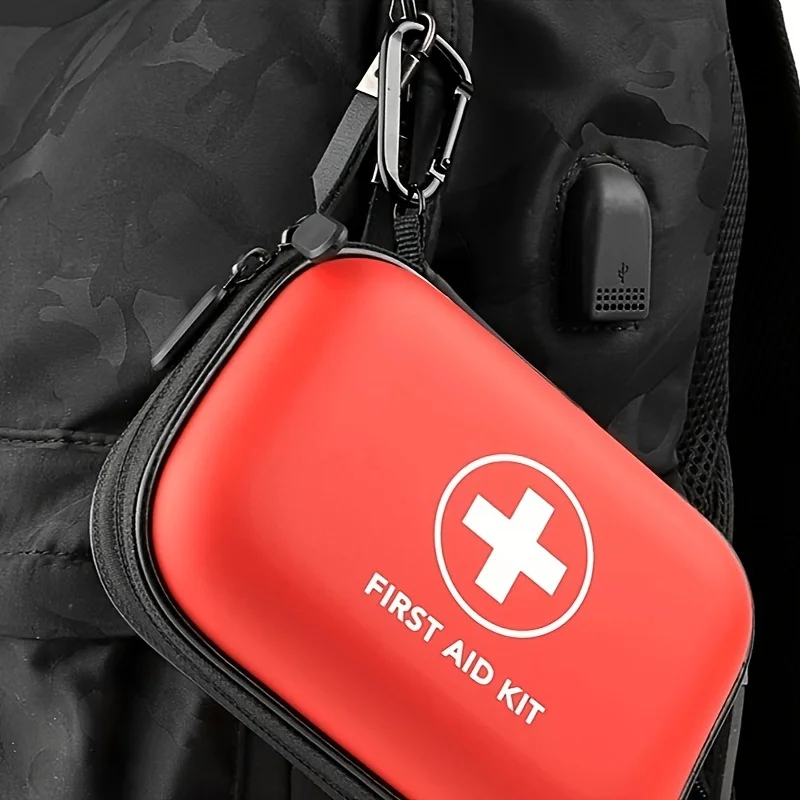 First Aid Kit Complete, 104Pcs Water-Resistant Hard Shell Small Case. Perfect For Travel, Outdoor, Home, Office,Camping, Hiking