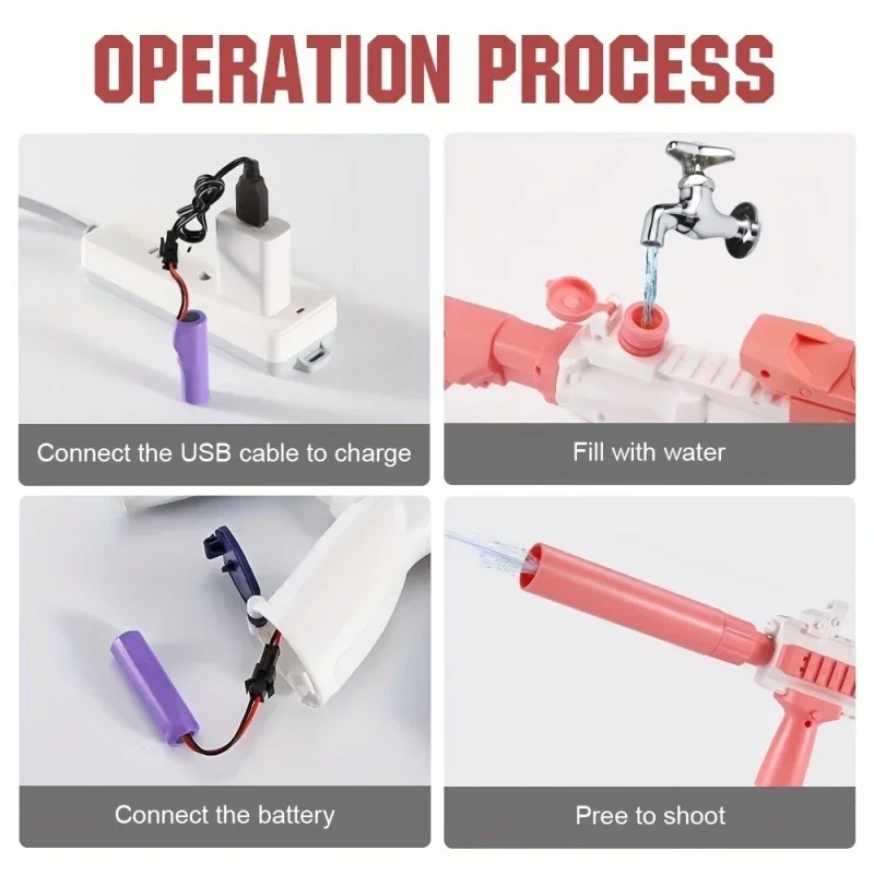 New Trend Water Gun Fashion Electric Pistol Shooting Toy Adults Full Automatic Summer Outdoor Fun Toys for Children Party Gift