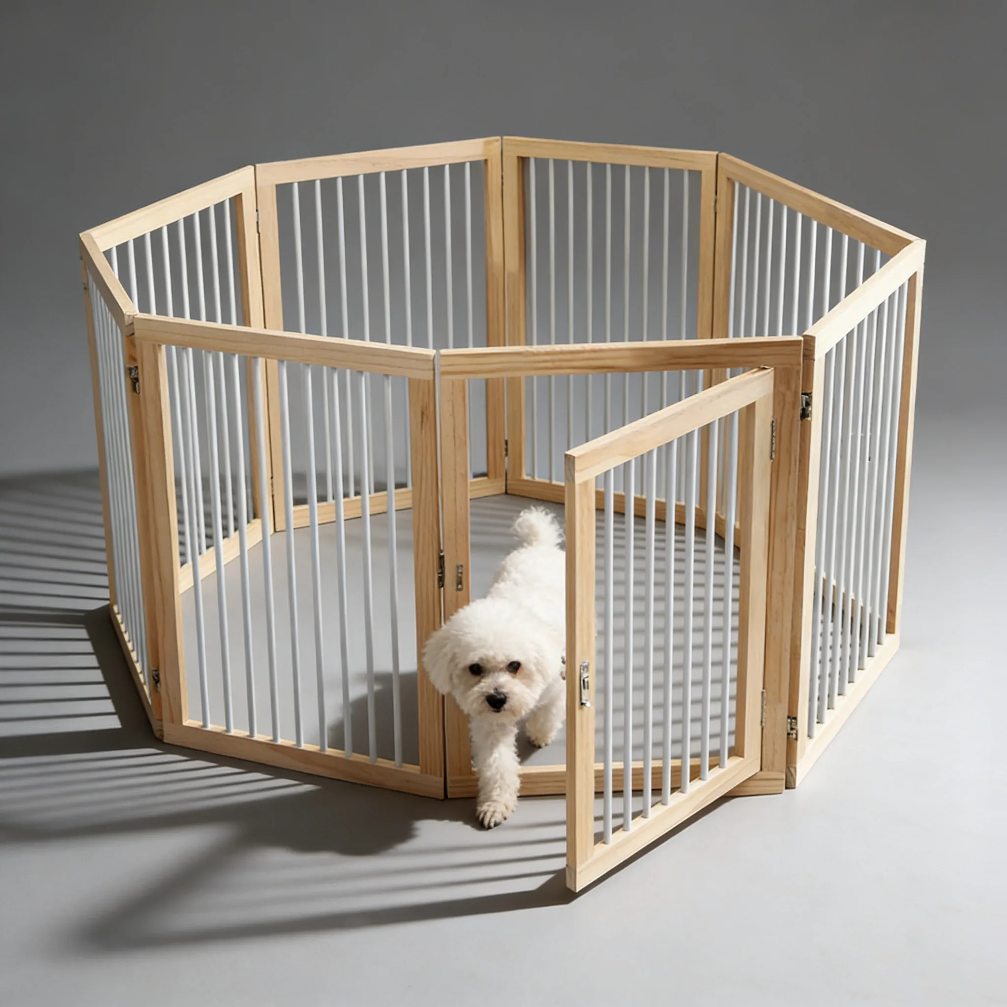 Barrier To Stairs Wooden Fence Dog Fence Equipment Dog Fence Extendable Modular Outdoor Folding Rejas Para Mascotas Pet Supplies