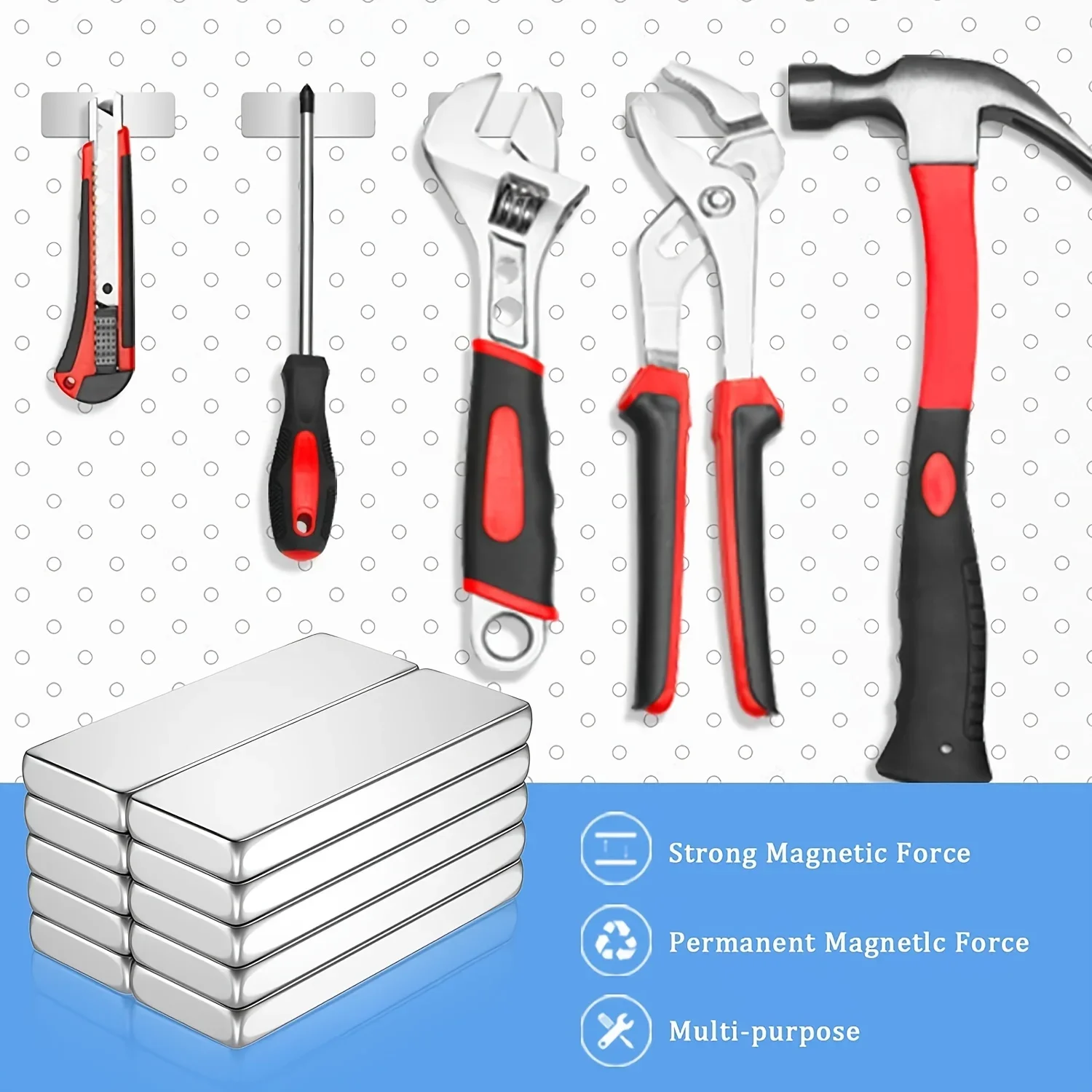 10/30Pcs HeavyDuty Powerful Magnets Home Organization Magnetic Hooks DIY Tool Storage Refrigerator Sticker for Home Decor Office