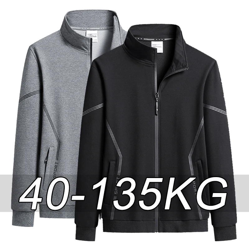 

Plus Size 7XL 8XL Men JACKET Autumn and Winter Fleece Jacket Men Thickened Warm Baseball Jacket Big Size Top