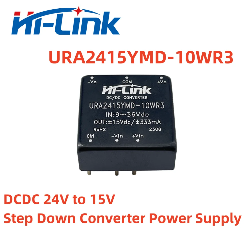 

Free Shipping DC-DC 9-36V Input ±15V ±333mA 10W Dual Output Isolated Converter 5pcs/Lot URA2415YMD-10WR3 Step Down Power Supply