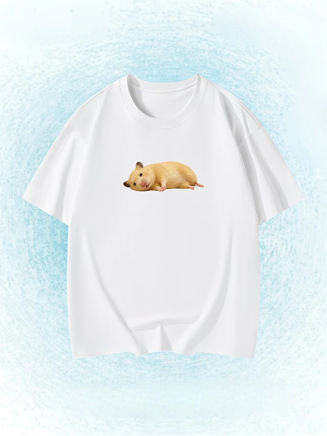 Funny Hamster Meme T-Shirt Tired Hamster Graphic Tee Summer Short Sleeve Humor Pet Lover Gift Trendy Casual Streetwear Tops