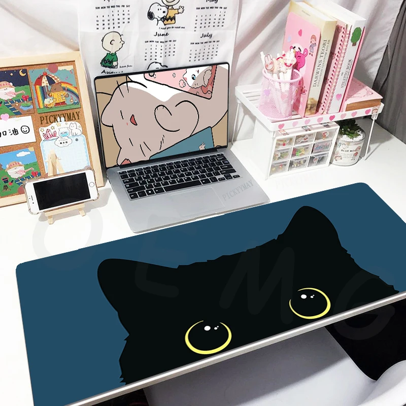 Gato bonito Mouse Pad, Grande Gamer Mousepad, Tapete de teclado, Borracha Desk Pad, Design Desk Rug, XXL, 50x100cm