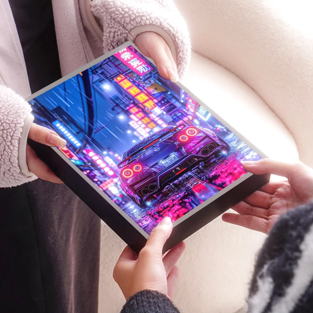 GTR Anime Racing LED Night Light - Bedroom Decor Lamp & Lampara de Noche, Car-Themed Lighting for Anime Fans