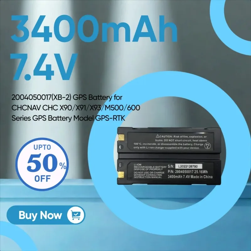 

3400mAh 7.4V 2004050017(XB-2) GPS Battery for CHCNAV CHC X90/X91/X93/M500/600 Series GPS Battery Model GPS-RTK