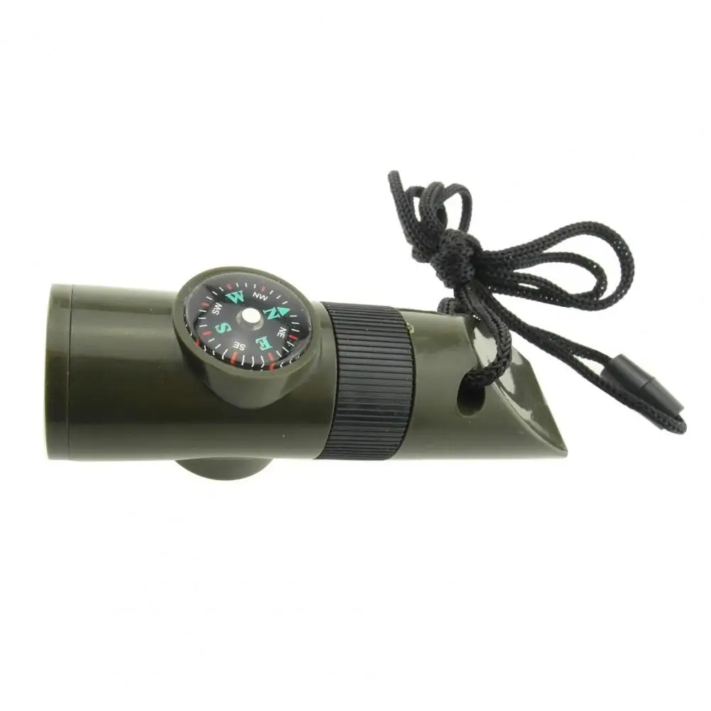 Multifunctional Whistle Survival Whistle Versatile Outdoor Whistle with Led Flashlight Compass Magnifier Thermometer for Camping