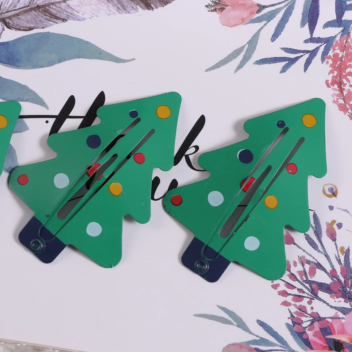 

12pcs Lovely Christmas Themed Hair Clips Barrettes Hair Accessories for Teens (Green Christmas Tree