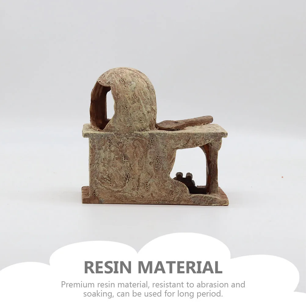 

Fish Tank Hiding Cave Decor Vintage House Aquarium Resin Statue Realistic Aquatic Layout Adornment Desktop Craft Display