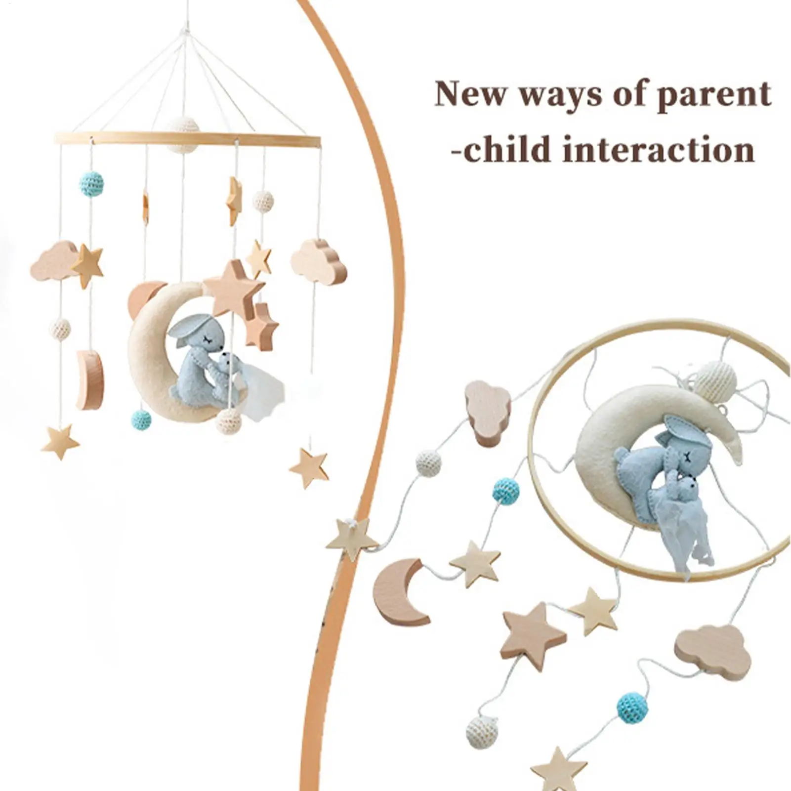 Baby Crib Bell Mobile Cute Rattles Toy Wind Chime For Nursery Decor Boys Girls Childrens Room Bedroom Play Wall Birthday Gifts