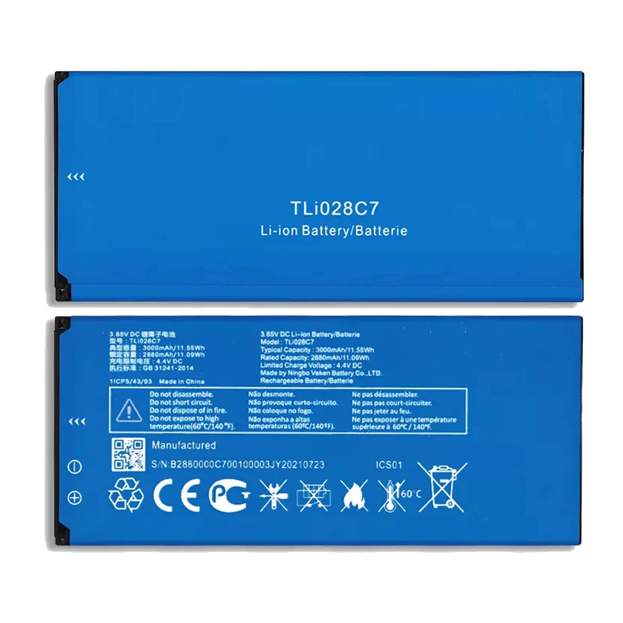 Original Capacity TLi028C1 TLi028C7 Battery for ALCATEL 5002B 1B 2020  Mobile Phone Replacement Batteries Bateria