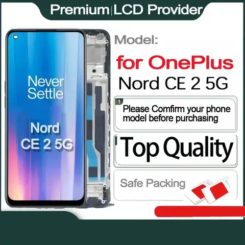 Supports all functions AMOLED LCD Replacement for OnePlus Nord CE 2 5G Touch Screen, 6.43 " Display