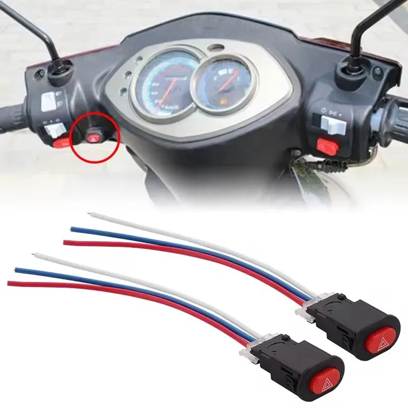 Motorcycle Flashing Light Switch Warning Light Switch Button Scooter Electric Bike Conversion Emergency Signal Light Converter