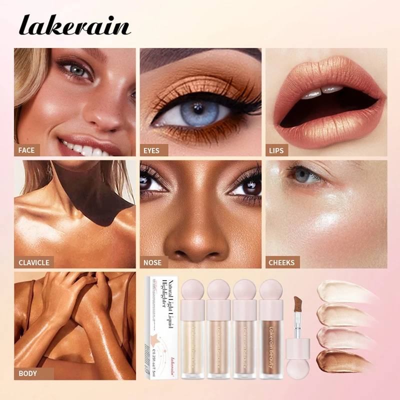 Lakerain Gezicht Vloeibare Markeerstift Glinstert Veelsoortige Cosmetische Pen Gezicht Blush Professionele Markeerstift Body Make-Up Cosmetica