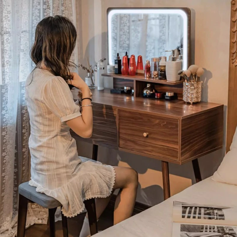 Girl Storage Dresser Eithe Vintage Narrow Hotel Waterprrof Mobile Dressing Table Wood Luxury Tocador Maquillaje Room Furniture