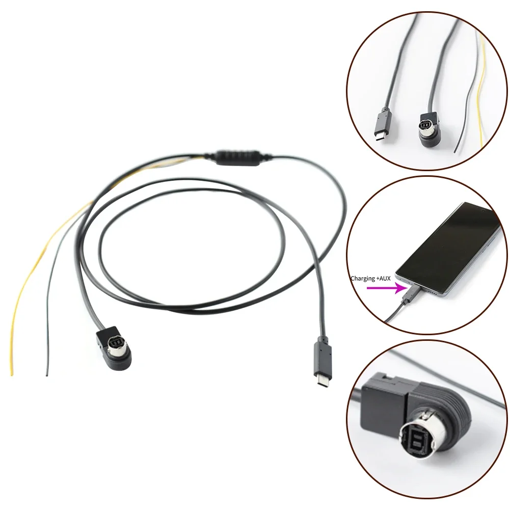

Input Cable AUX Audio Charging Cable For Alpine Audio CD Player TYPEC Audio Input Cable AUX Audio+Charging Cable