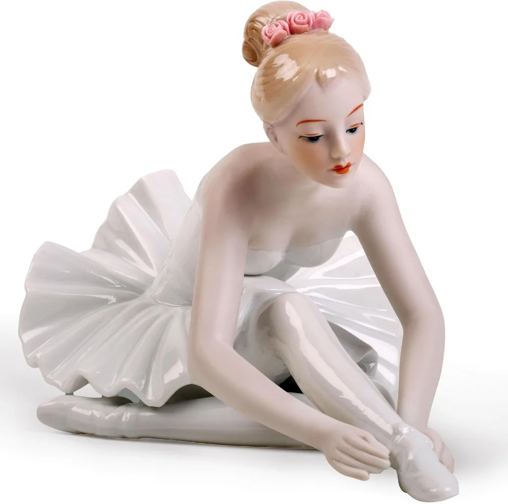 

MTME Porcelain Figurines Ballet, Sculpted Statue, Handicrafts, Art Ware, Sculpture, Home Decor (Ornament, Decoration, Gift)