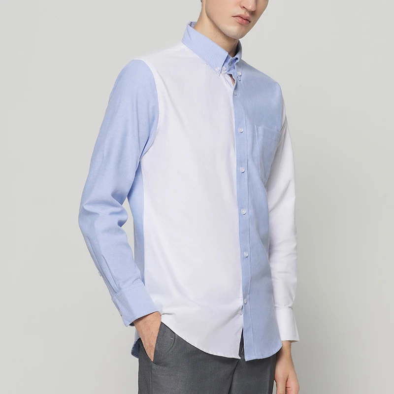 

Рубашки Holy TB, мужская модная повседневная сине-белая качественная деловая блузка, роскошный брендовый топ THOM