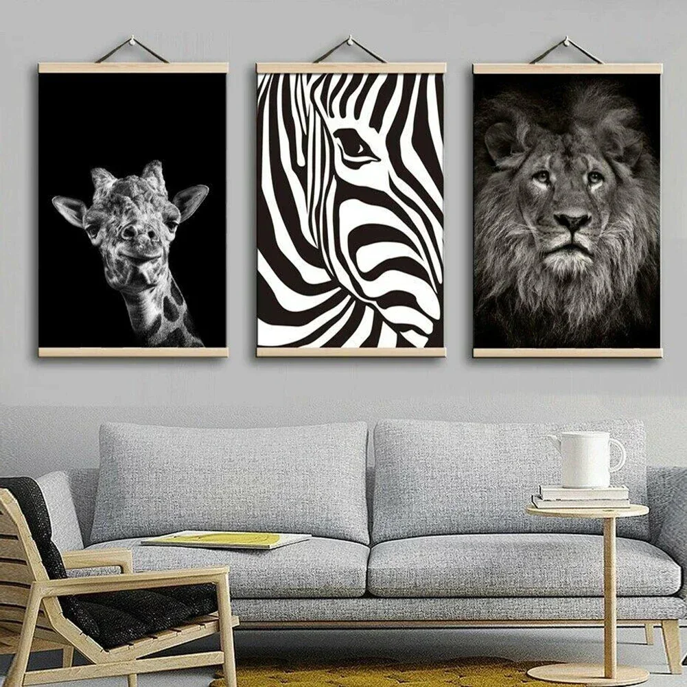 Wooden Poster Hanger Frame Set Canvas Diamond Painting Photo Picture Hanging Strip Art Craft Display Frame