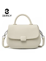 Zency Ladies Small Leather Handbag Women Tote Designer Square Bag Crossbody Top-handle For Shopper Commuter Messenger Bag