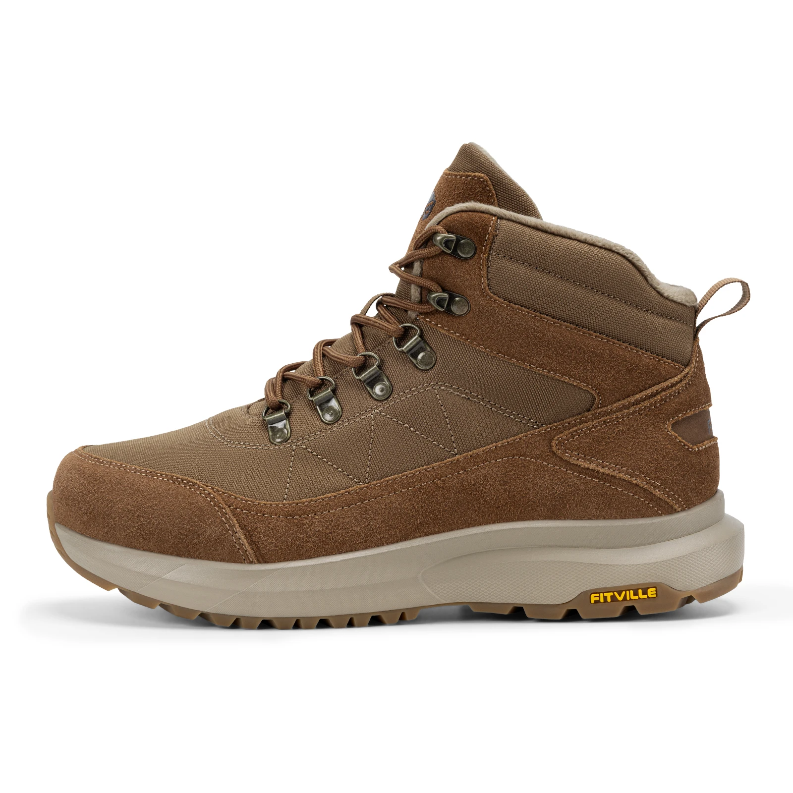 FitVille Herren Winterstiefel, extra breite Wanderschuhe für Männer, wasserabweisend, warm, mit Plüschfutter, Schneewanderstiefel, rutschfest für den Herbst. – Detail 10
