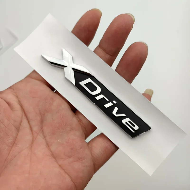 Chrome Logo 520d 530d Xdrive Emblem Stickers 3D Car Trunk Letters Badge Sticker For BMW 520d E60 E61 E39 F10 F07 G30 Accessories