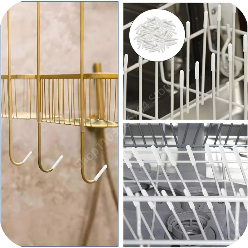 100Pcs Dishwasher Rack Caps Tip Cover Cap Flexible Round End Cap Protective Sleeves For Sharp Article To Prevent Collision Cover