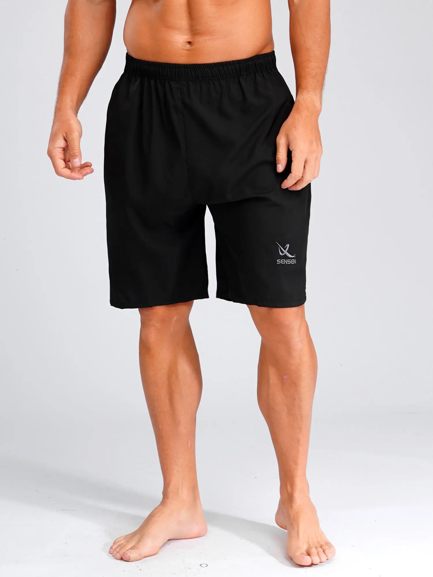 Mens Fifth Pants Sports Shorts with Zipper Pockets for Male Breathable Workout Training Quick-Drying Athletic Shorts Sportswear