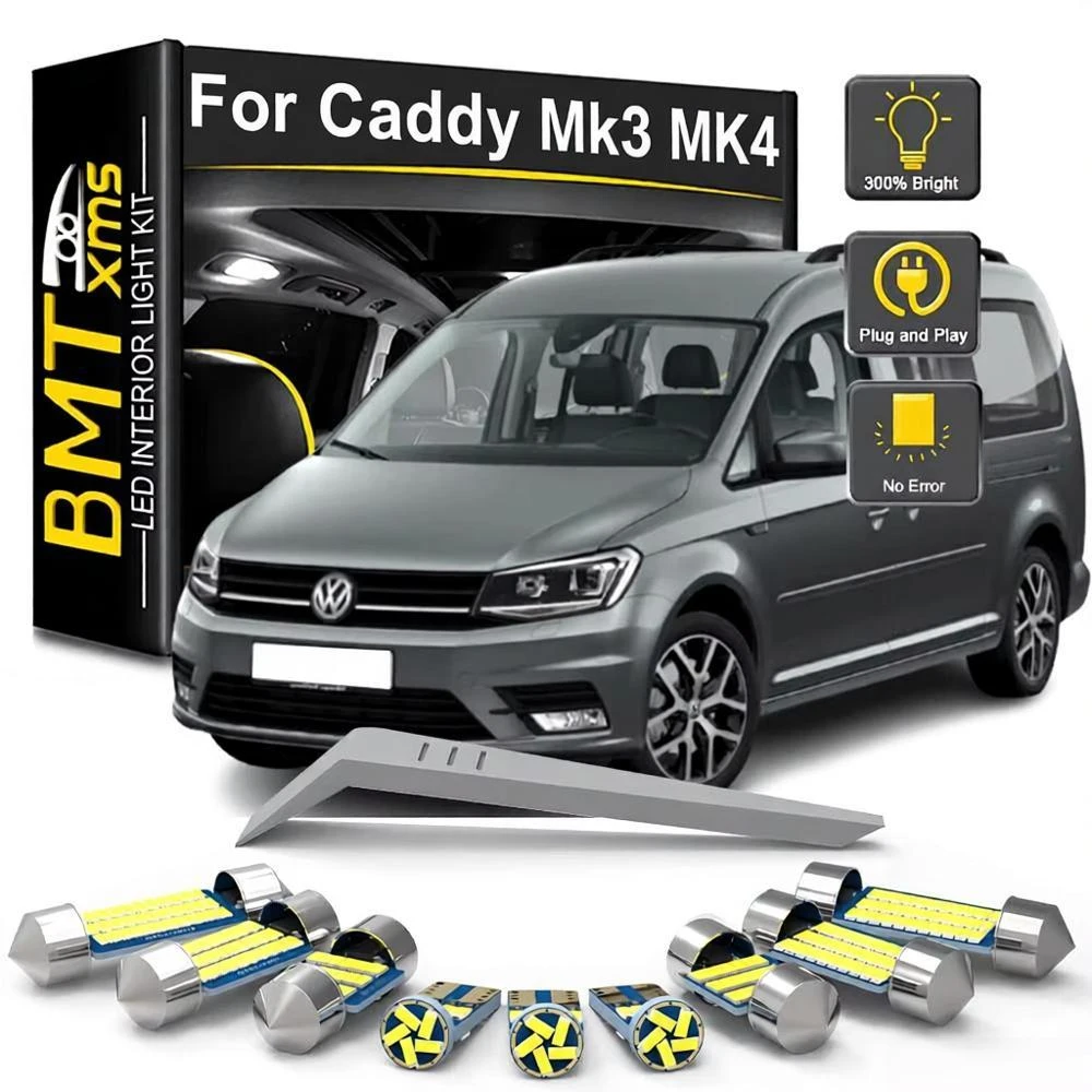 BMTxms Canbus LED-Licht-Innenbeleuchtungsset für VW Caddy 3 4 MK3 MK4 2004 2005 2007 2008 2010 2012 2013 2014 2015 2016 2017 2018