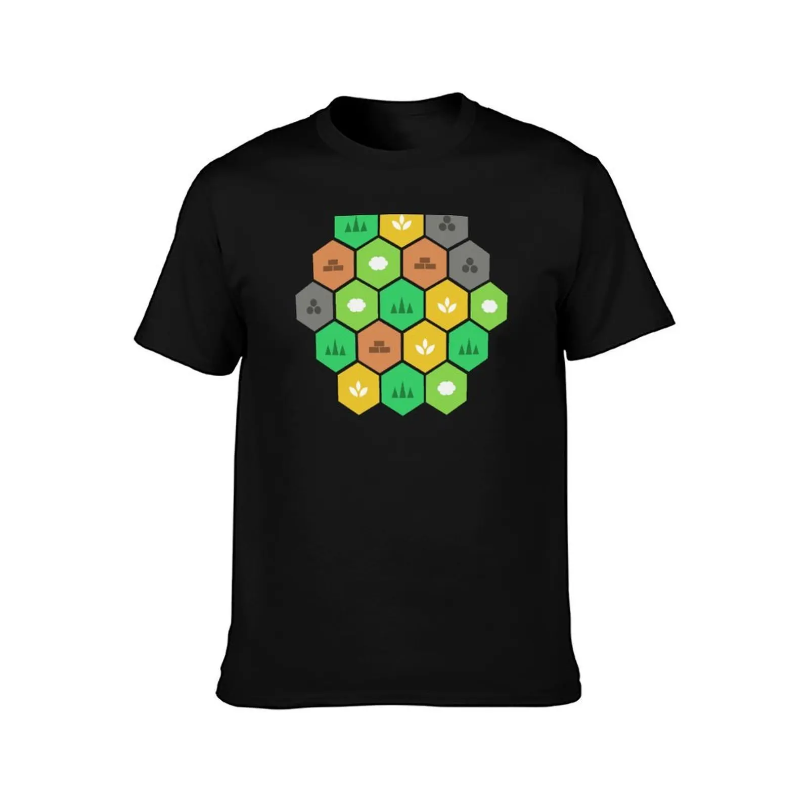Minimalist Settlers Tile Board Games T-Shirt Heavy Duty Casual Work Tee T-Shirt