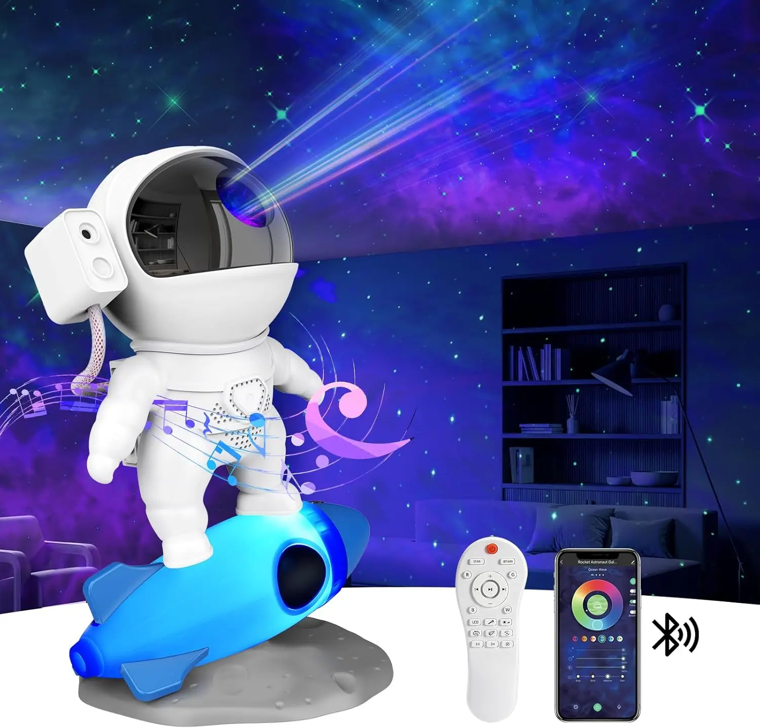 

Rocket Astronaut Projector Night Light Sky Projector 360° Rotate Planetarium Projector For Kids Bedroom Rocket Astronaut Lamp