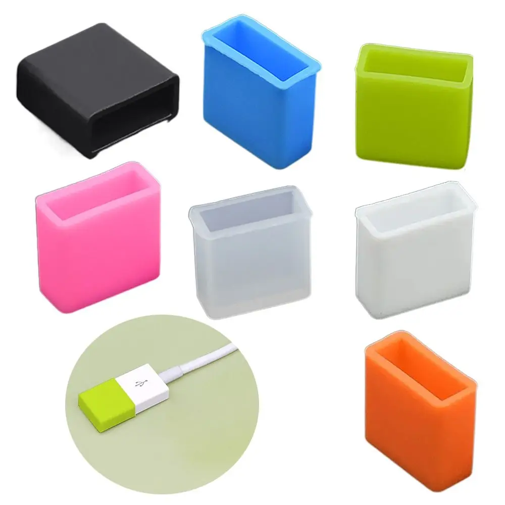 USB Male Silicone Protector Cap Dust Plug Charging Extension Transfer Data Cord Line Stopper Protective Cover