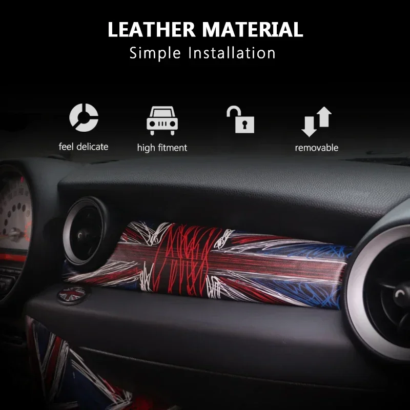 Car Dashboard Decal Leather Sticker For MINI COOPER For R55 R56 R57 R58 R59 Car Accessories Styling Only Left handdrive