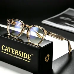 CATERSIDE New Square Plain Glasses for Men Women Retro TR Frame Eyeglass High-Quality Eyewear Minimalist Matching Eyeglass Frame