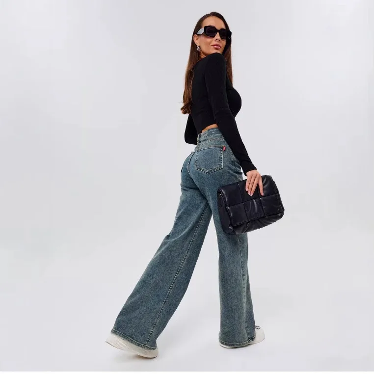 High Waist Wide Leg Jeans for Tall Women, Long Jean Pants for 175-185cm, Comfortable and Stylish Denim Bottoms for Everyday Wear