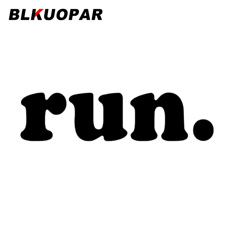 BLKUOPAR Run Funny Car Stickers Vinyl Personality Decal Occlusion Scratch Sunscreen Air Conditioner Decoration Car Accessories