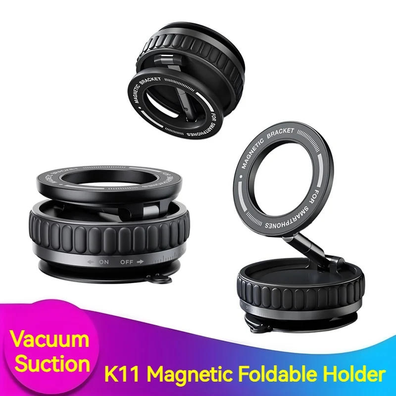 

Universal Multi-Surface Vacuum Suction Magnetic Holder Base & Hands-Free for Car, Shower Stall, Workout Machine & Kitchen Use