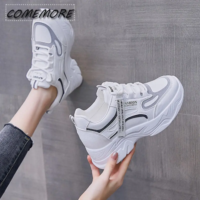 White Sneakers for Women Platform Tennis Female Inner Height Running Sports Shoes Woman Casual Luxury Designer Vulcanized Shoes