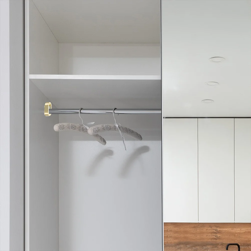 4 قطعة قضيب خزانة دعم قوس أنيق تصميم أنيق دائم مقاومة للصدأ سهلة التركيب يناسب معظم أنماط ديكور المنزل #3