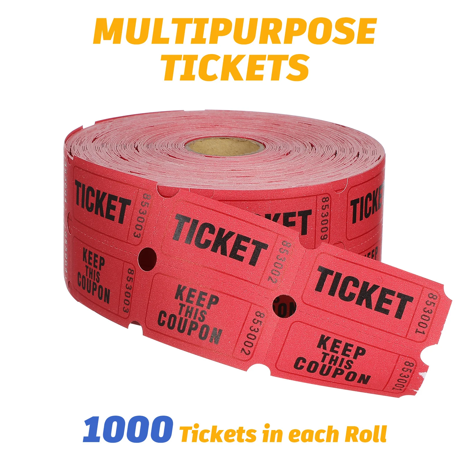 Lottery Ticket Red Tickets Paper Universal Drinks Raffle for Events Coated Carnival Labels