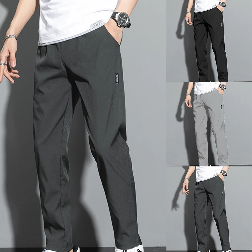 Mens Classic Sweatpants Loose Stretch Active Comfortable Lounge Track Joggers Pockets Gym Workout Solid Color Breathable Pants