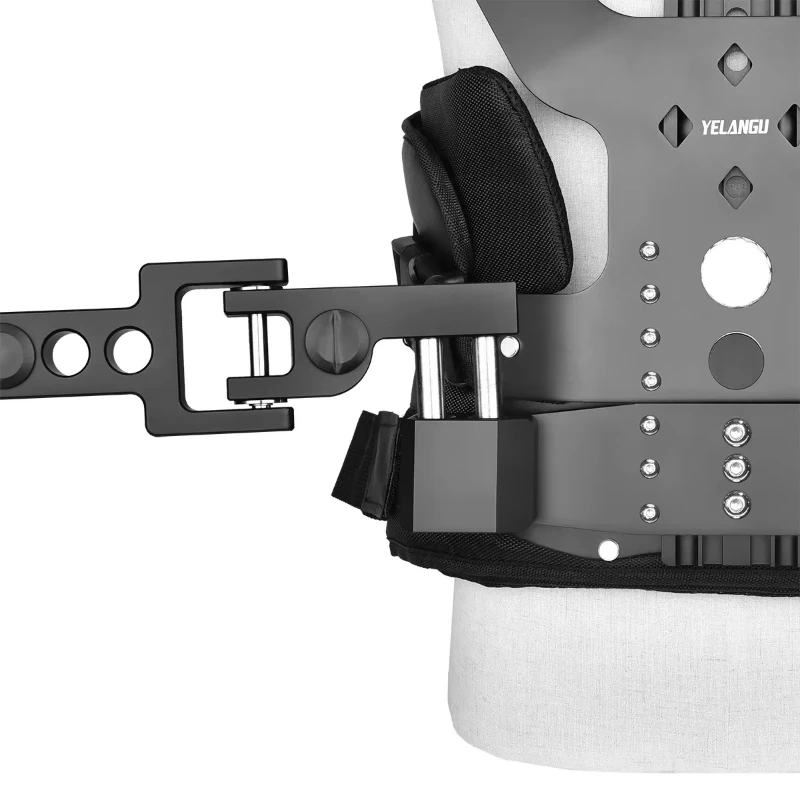 YELANGU Steadycam B400 Stabilisator aus Aluminiumlegierung, Doppelarm-Stoßdämpferweste, maximales Belastungsgewicht 10 kg, für DSLR-Kamera