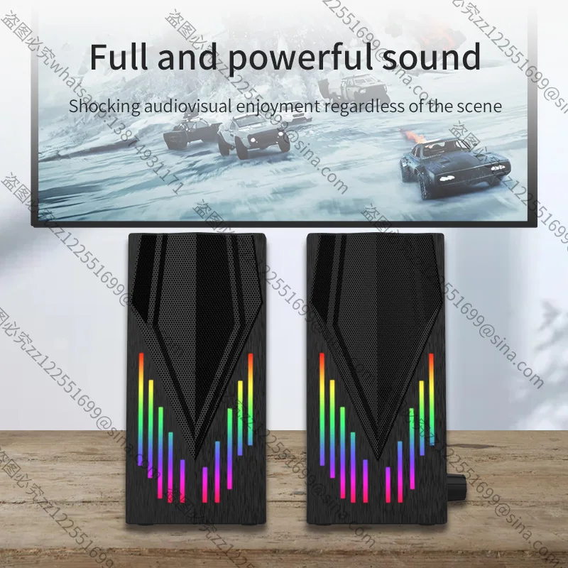 Suitable for Multimedia Audio Desktop Computer Usb Mini Wired Game Luminous Desktop Home Speaker